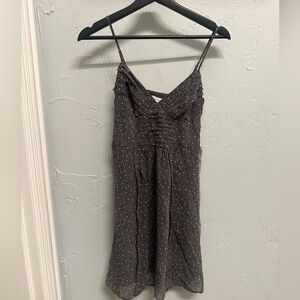 American Eagle Outfitters Black Mini Slip Dress with White Dot Print